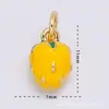 Venta directa del fabricante, al por mayor en stock, joyería de cobre dulce de 18 quilates con colgantes de frutas de fresa y cereza de esmalte de colores