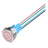 Interruptor de Botón Metálico de 12 mm 16 mm Restablecimiento Redondo Auto-Bloqueante con Luz Interruptor de Botón de Arranque de Alimentación de 22 mm 19 mm