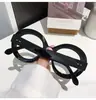Gafas de Montura Gruesa Redonda Grande de Personalidad Exagerada Estilo Europeo y Americano Montura Negra Retro Anti-Luz Azul Gafas Sin Graduación con Lentes Graduadas para Miopía