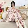 Pijama de Algodão Nuvem para Mulheres, Primavera e Outono 2026 Novo Conjunto de Pijama Coreano de Manga Curta e Calça Longa para Verão e Uso Externo