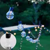 Luzes de Fio LED Alimentadas por Energia Solar Luzes de Fio com Lâmpadas G50 Impermeáveis para Exterior Decoração de Bolas Luzes de Ambiente para Tenda de Acampamento