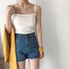 Chaleco de punto sin mangas estilo Hong Kong vintage chic con tirantes pequeños y frescos para mujer, ropa exterior de verano