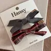 Pinza para el pelo de niños para Año Nuevo con lazo, Pinza de tela de alta gama para flequillo lateral para niñas pequeñas, Accesorio para el pelo rojo de otoño e invierno