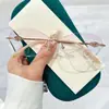 Gafas Sin Montura de Titanio Puro Xiaohongshu para Mujer con Miopía, Se Pueden Personalizar con Graduación, Gafas Sin Montura que Hacen que el Rostro Parezca Más Pequeño, Producto Terminado con Acabado Anti-Luz Azul