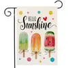 Promoção Quente Temu Bandeira de Jardim de Verão Limão Sorvete Decoração Externa para Quintal Bandeira de Jardim de Linho Dupla Face