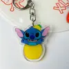Llavero de Acrílico con Puntada 2D Nuevo Transfronterizo Lilo y Stitch Lindo Dibujo Animado Estudiante Llavero para Mochila Escolar