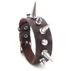 Pulseira de Mão Rock Europeia e Americana Acessórios de Rua Descolados Estilo Punk Pulseira de Couro com Rebites Unissex Pulseira de Mão Exagerada