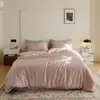 Conjunto Nórdico de Luxo Leve 60 Lyocell Tencel de Quatro Peças Verão Cor Sólida Lençol de Cama Fresco de Seda de Gelo Capa de Edredom Roupa de Cama