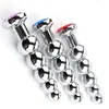 Tapón anal de cuentas metálicas, estimulador del punto G, dilatador anal, dispositivo de autoplacer perineal, juguete sexual para adultos