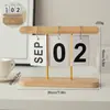 Calendario de Madera Moderno de Hojas Giratorias para Escritorio Colgante Dormitorio Estudio Oficina Decoración de Escritorio Accesorios para Fotos Calendario Perpetuo