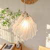 Lámpara de araña pequeña de cristal con forma de concha romántica de lujo con entrada francesa, estilo americano moderno, para restaurante, dormitorio y mesita de noche.