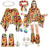 Amazon 70s Hippy Manto Tie-Dye Disfraz