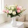 3 cabeças de buquê de flor de sino artificial requintado para decoração de cena, criando uma estética de alto padrão com arranjos de flor de sino e flores artificiais
