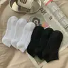 Calcetines Blancos Cortos para Hombre y Mujer, Calcetines de Algodón Negros Transpirables de Doble Aguja Color Sólido, Calcetines Deportivos Bajos, Calcetines de Verano para Estudiantes, Delgados
