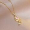 Collar para Mujer, Colgante Creativo de Flor de Zirconia en Forma de Corazón, Diseño Nicho, Cadena Versátil para Clavícula, Joyería de Moda para Mujer