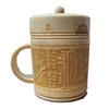 Produtos Artesanais de Mangostão Jinggang Copo de Tubo de Bambu Copo de Chá Kung Fu Copo de Bambu Carbonizado Grande e Pequeno Conjunto de Presente Redondo de Bambu Carbonizado