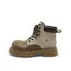 Botas Amarelas Grandes Femininas 2026 Novo Estilo Botas Martin Primavera e Outono Versátil Estilo Britânico Retrô Petite Aumento de Altura Sola Grossa Botas Curtas