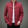 Manzbo Primavera y Otoño Nueva Llegada Vestido Tang Casual para Hombre Chaqueta Bordada Estilo Chino de Cuello Suelto Chaqueta de Papá