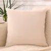 Almofada de Cor Sólida Estilo Simples Capa de Almofada de Pelo de Coelho Pelúcia Curta Almofada Casa Sala de Estar Sofá Quarto Almofada Removível e Lavável