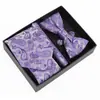 Set de Regalo de Corbata para Hombre, Pajarita de Moda de Alta Gama, Jacquard de Seda de Poliéster Bordado, Logotipo Personalizado, Corbata para Hombre al por Mayor