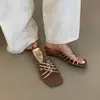 Sandalias de Cuña Cuadradas Retro Francesas Chuyuji 2026 para Mujer de Verano sin Cierre de Tacón Medio Abiertas