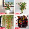 Decoración Festiva Plantas Verdes Farolillos Rojos Pequeños Adornos Colgantes Modelo Nuevo 2026 Boda Al Por Mayor Terciopelo Año Nuevo Árboles Mini Colgantes