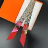 Outono Novo Casual Letras Feminino Versátil Decorativo Bolsa de Laço Lenço de Seda Fino Estreito Faixa de Cabelo Fita Pequena Lenço de Seda Transfronteiriço