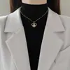 [Aço titânio] temperamento personalizado moda simples presente de aniversário ins amor clavícula micro-incrustado colar colar coreano
