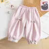 Pantalones de Invierno para Niñas, Moda Popular de Celebridades de Internet, Felpa Gruesa, Estilo Nuevo 2026, Versátiles para Niños, Dulce Lazo, Tobillo Cálido, Pantalones Largos