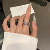 Anillo Distintivo de Múltiples Capas con Trenzado de Líneas para Mujer, Anillo Simple de Estilo Frío Elegante, Estilo Ins, Diseño de Nicho, Anillo para Dedo