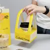 Taza de Café Estilo Ins de Celebridad de Internet Vaso de Papel Desechable Taza para Té con Leche con Tapa Vaso para Llevar Bebidas Calientes Embalaje Vaso con Logotipo Impreso