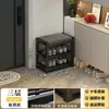 Sapateira Multicamadas de Entrada para Uso Doméstico, Sapateira de Aço Inoxidável para Entrada, Armário de Sapatos Simples com Banco Integrado, Adequado para Apartamentos de Aluguel