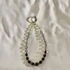 Corrente de Celular Imitação de Cristal Estilo Levemente Luxuoso para Mulheres, Moda Ins Cubo de Açúcar Transparente Gelo Pulseira de Contas para Celular Pingente