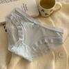 "Cream Girl" [Ass Máscara Calças] Primavera e Verão Cor Gelo Seda Underwear Meninas Cintura Média Renda de Secagem Rápida