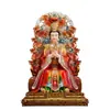 Estatua de la Virgen María de Kowloon de Resina para Decoración de Altar en Casa, Estatua de los Tres Santos de Kowloon, Madre Dragón Buda, Bodhisattva Abuela de Kowloon