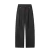 Pantalones Anchos de Pierna Recta con Pliegues Drapados Estilo Old Money para Hombre, Pantalones Casuales Transpirables de Otoño, Pantalones de Traje Drapados de Pierna Recta de Moda