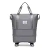 Bolsa de Fitness Viaje de Negocios Doble Capa Expandible Gran Capacidad Bolsa de Equipaje Almacenamiento Ruedas Universales Separación Seco y Húmedo Bolsa para Viajes Cortos
