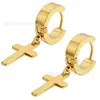 Venta al por mayor de fábrica pendientes de cruz de acero de titanio para hombre pendientes de acero inoxidable transfronterizos tendencia hip-hop pendientes pendientes en stock