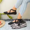 Comercio electrónico transfronterizo, talla grande, nueva colección de verano 2026: Zapatos casuales y cómodos para mujer sin cordones con suela suave y tiras cruzadas