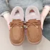 Nuevos Zapatos Mocasines Cálidos de Invierno con Forro de Felpa para Mujer, Suela Suave de Felpa Gruesa, Antideslizantes sin Cordones, Moda para Mamá, Zapatos de Algodón