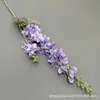 Materiales Florales para Bodas, Flores Artificiales, Delfinio de 2 Ramas, Decoración Floral para Salón de Bodas, Arreglo de Pasillo, Delfinio de Terciopelo