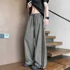 Pantalones Casuales de Raya para Hombre 2026 Nuevo Estilo Sueltos Rectos de Moda Pierna Ancha Versátiles Deportivos Largos Ropa para Hombre
