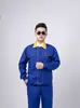 Roupas de Trabalho para Primavera e Outono, Manga Longa, Espessado, Lona Escovada, Roupa de Trabalho para Oficinas, Fábricas, Canteiros de Obras, Oficinas de Reparo Automotivo, Absorvente de Suor e Resistente ao Desgaste