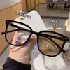 Armazones de Lentes de Prescripción Fotocromáticos Grises Anti-Luz Azul para Mujer, Armazón Cuadrado de Influencer de Tiktok, Armazón de Lentes Liso, Lentes Terminados para Transmisión en Vivo al por Mayor