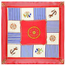 Mai Tong lenço de seda 60cm * 60cm novo estilo vela corda âncora corrente padrão senhoras imitação seda pequeno lenço quadrado