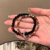 Pulsera Retro de Cuentas Ping An Estilo Chino Diseño Antiguo Pulsera Cool de Alta Gama Estilo Nacional Novia Pulsera Simple
