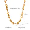 Collar Combinado de Acero Inoxidable Transfronterizo Europeo y Americano Collar de Lujo Accesible de Alta Gama Estilo Ins Collar Retro Personalizado de Oro de 18 Quilates para Mujer
