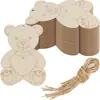 Artesanato de Madeira Prontas Peças de Madeira em Branco Decoração de Homem de Gengibre de Páscoa Enfeites de Natal Etiquetas de Presente DIY