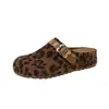 Zapatos de exterior para mujer estilo Birkenstock de suela gruesa retro, nuevo modelo 2026, estilo páramo, color versátil marrón café, sandalias de mujer con hebilla