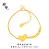 Pulseira de Gelo Coração com Alta Retenção de Cor Personalizada, Joia de Mão Versátil Personalizada, Pulseira Criativa de Trevo de Quatro Folhas de Nicho para Mulheres